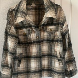 ANA flannel style jacket. Wool blend size XS Plaid